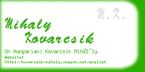 mihaly kovarcsik business card